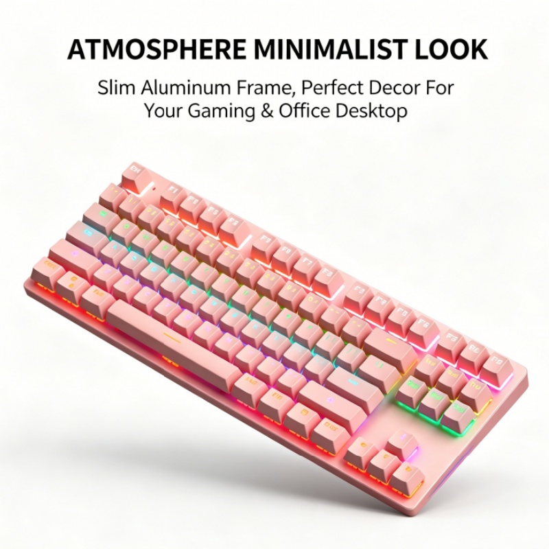 Gaming Keyboard K300 - BAJEAL K300 87-Key Wired Mechanical Keyboard