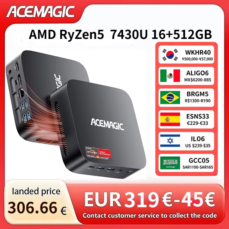 Amd Cpu Ryzen 5 - ACEMAGIC AMD Ryzen 5 7430U Mini