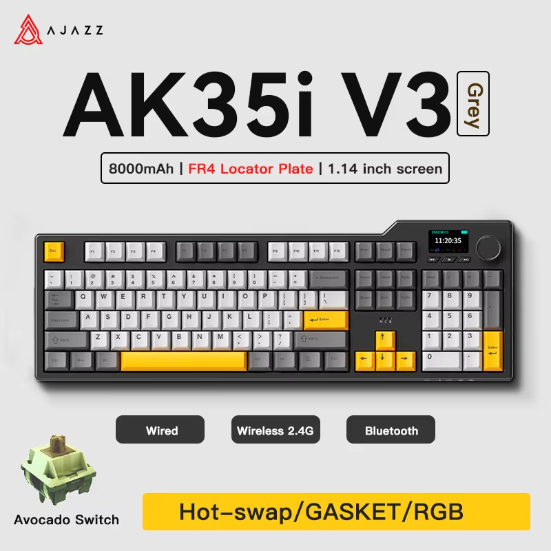 Ajazz AK35I V3/V4 MAX Tri-mode - Gaming Keyboard And Mouse Combo Wireless recension och pris