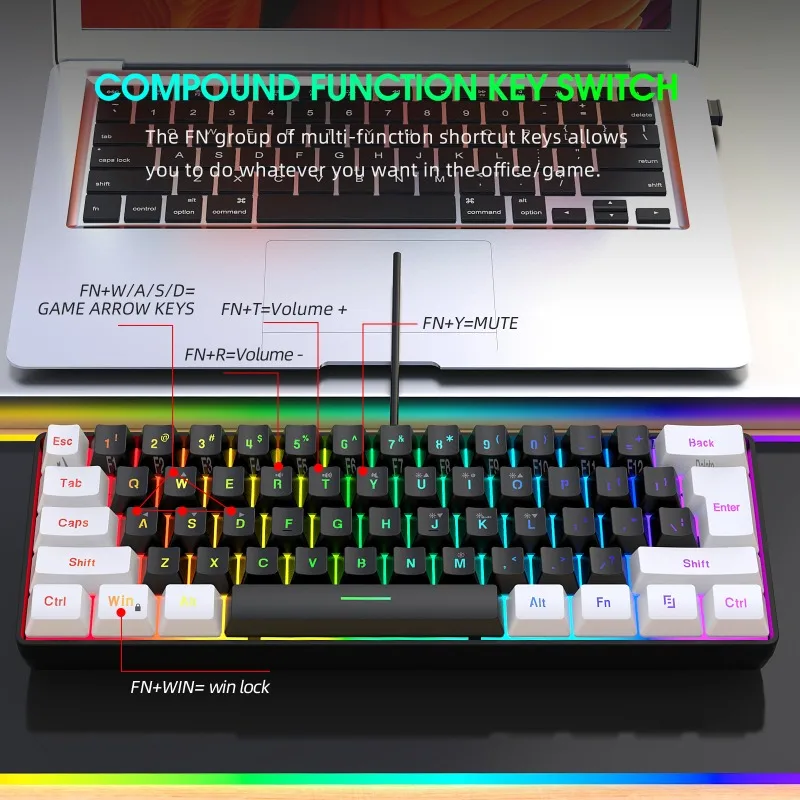 Keyboard and Mouse 60% Compute - Gaming Keyboard And Mouse Combo Wireless recension och pris