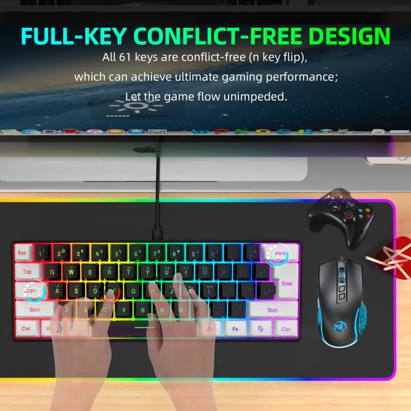 Keyboard and Mouse 60% Compute - Gaming Keyboard And Mouse Combo Wireless recension och pris