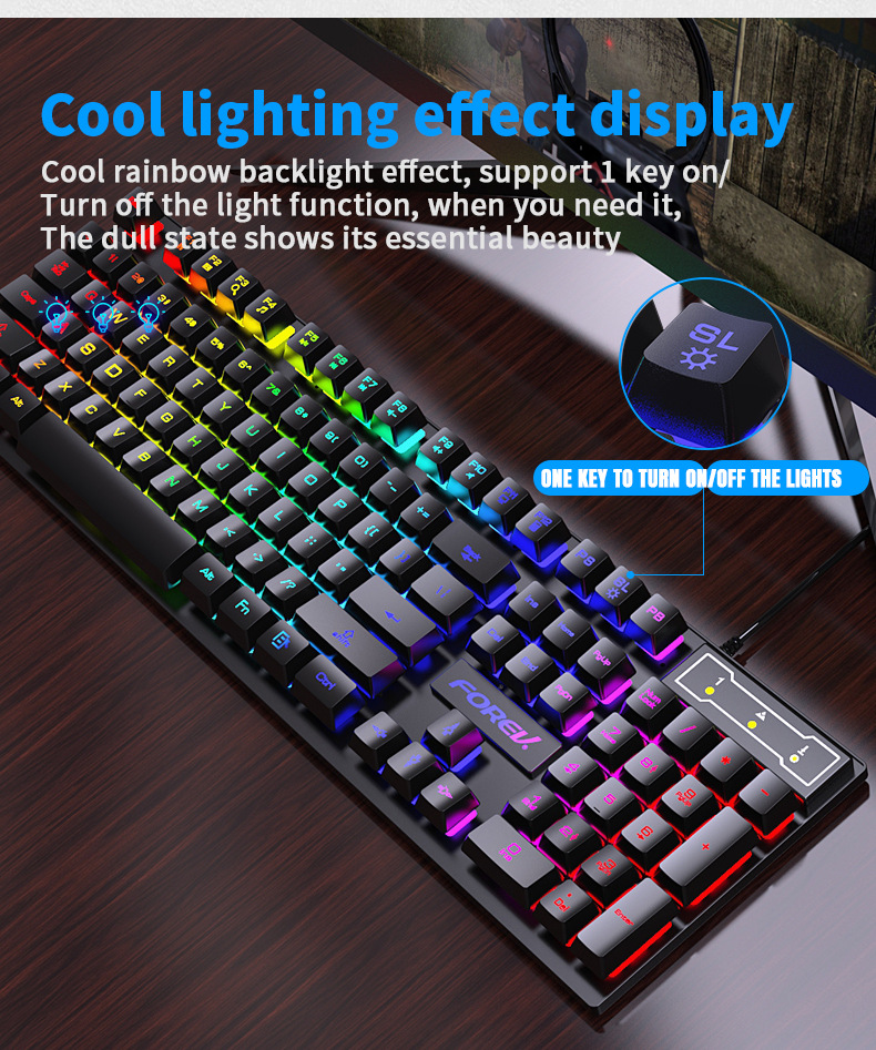104 Key Backlit Mechanical Key - Keyboard Mouse Bundle Gaming recension och pris