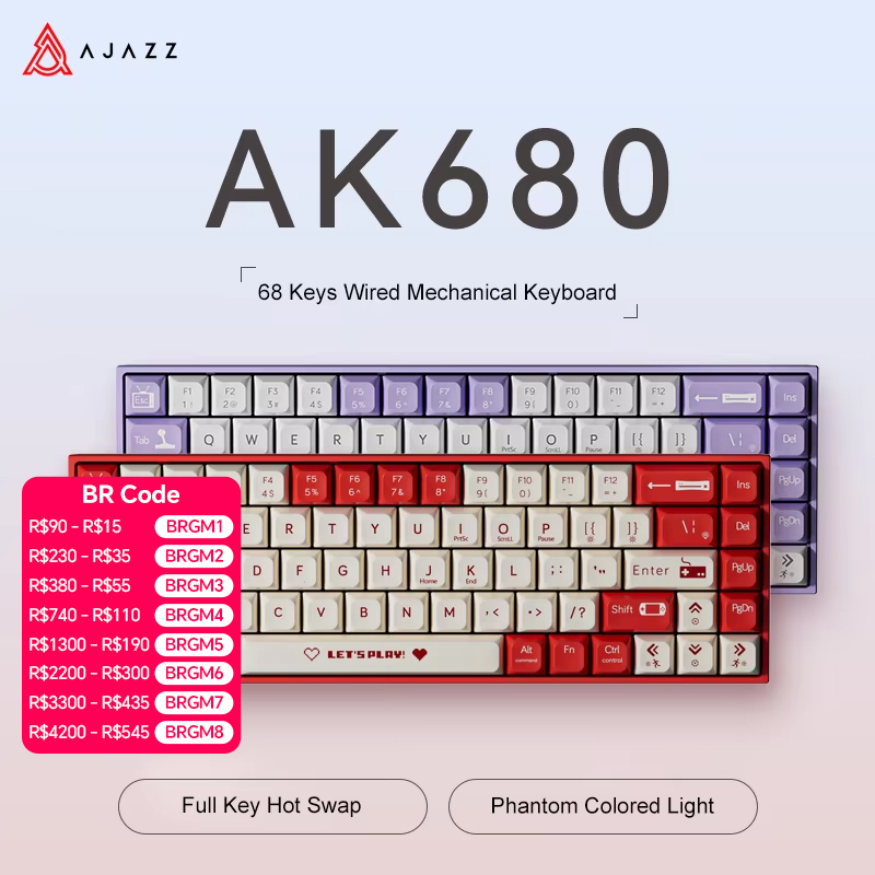 AJAZZ AK680 65% Wired Gaming M - Gaming Keyboard Mini Mechanical recension och pris