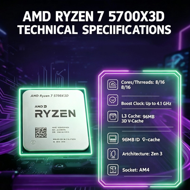 New AMD Ryzen 7 5700X3D R7 570 - Amd Cpu Ryzen 7 recension och pris