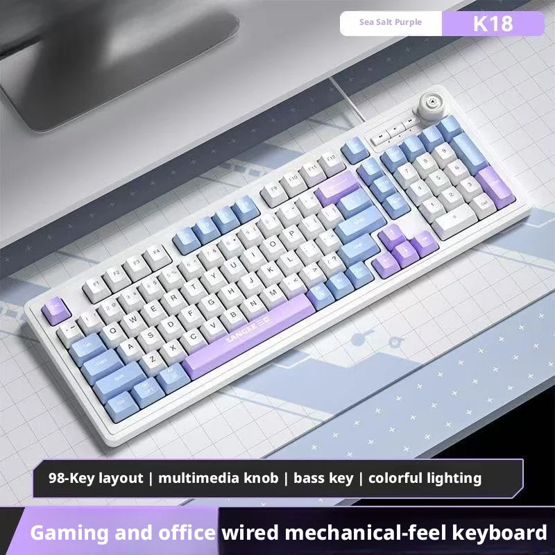 98Keys Wired Keyboard RGB Glow - Gaming Keyboard No Noise recension och pris