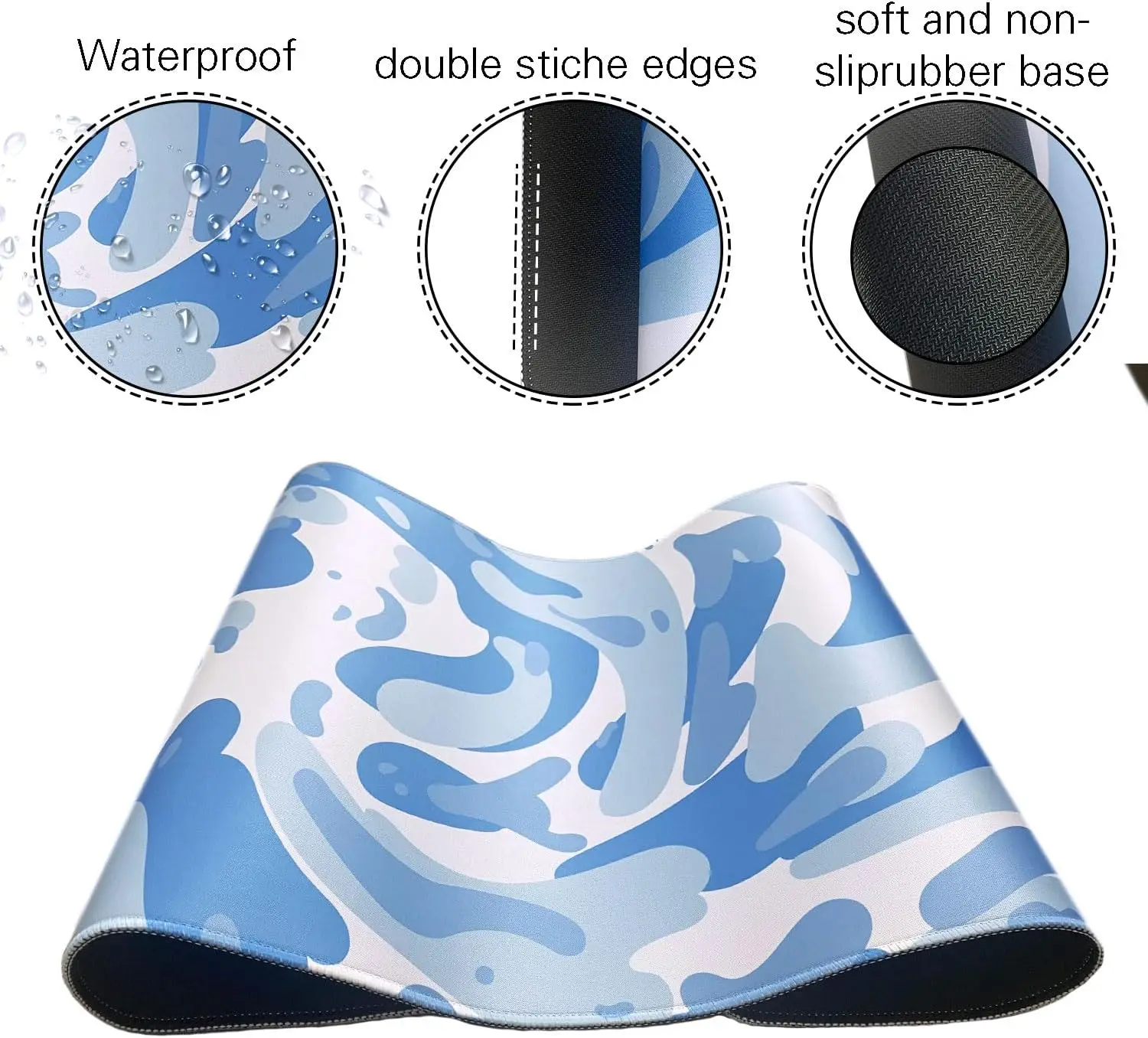 Light Blue Camo Swirl Pattern  - Gaming Keyboard Blue recension och pris