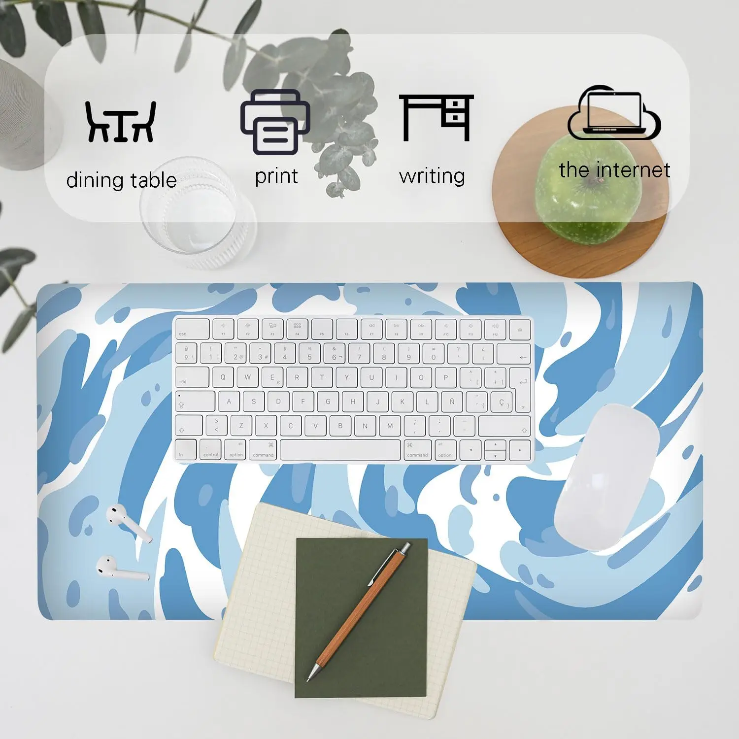 Light Blue Camo Swirl Pattern  - Gaming Keyboard Blue recension och pris