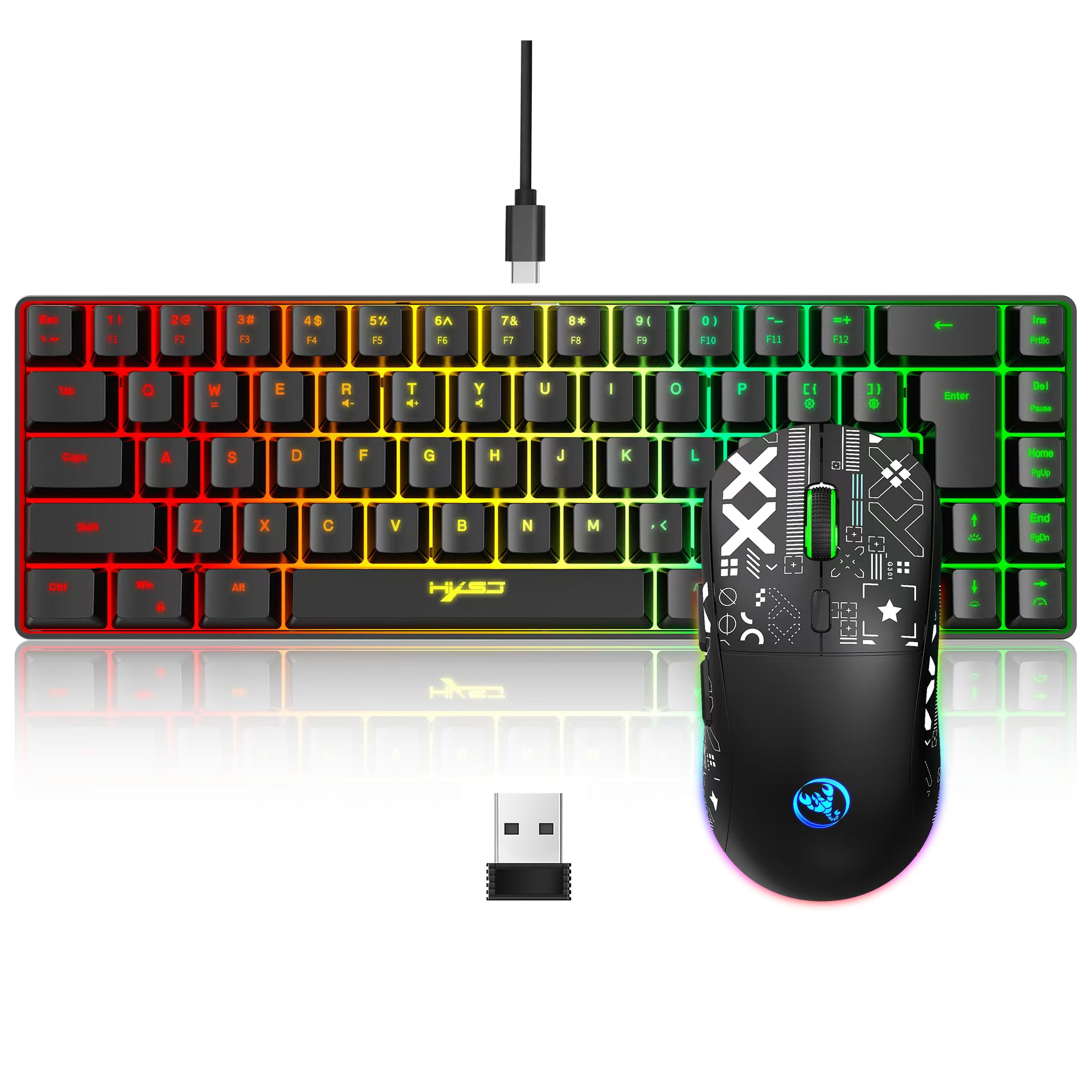 60% gaming Keyboard and mouse  - Keyboard Mouse Bundle Gaming recension och pris