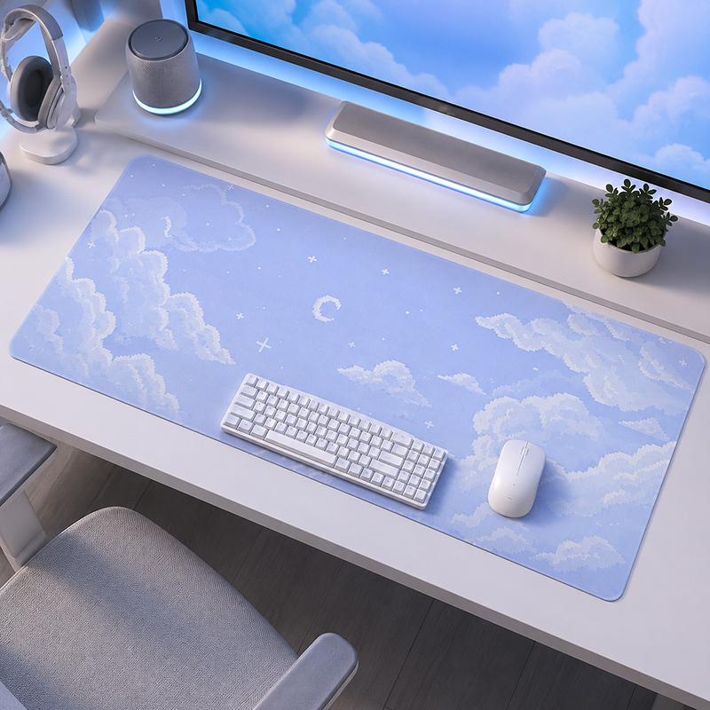 Mouse Pad Blue Moon Cloud Sky  - Gaming Keyboard Blue recension och pris