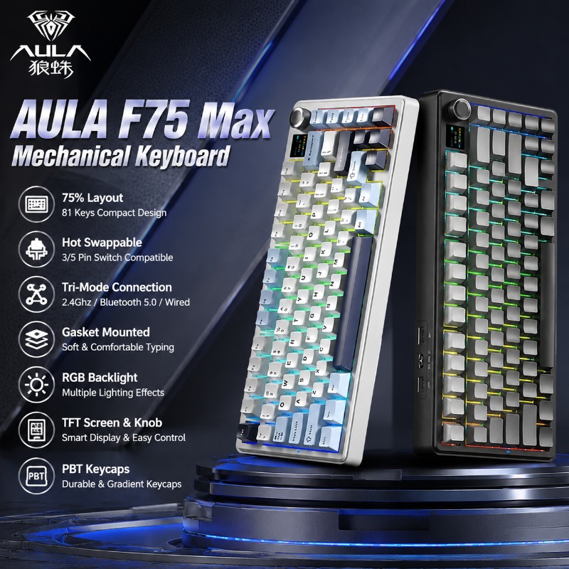 AULA F75 Max Mechanical Keyboa - Gaming Keyboard No Rgb recension och pris