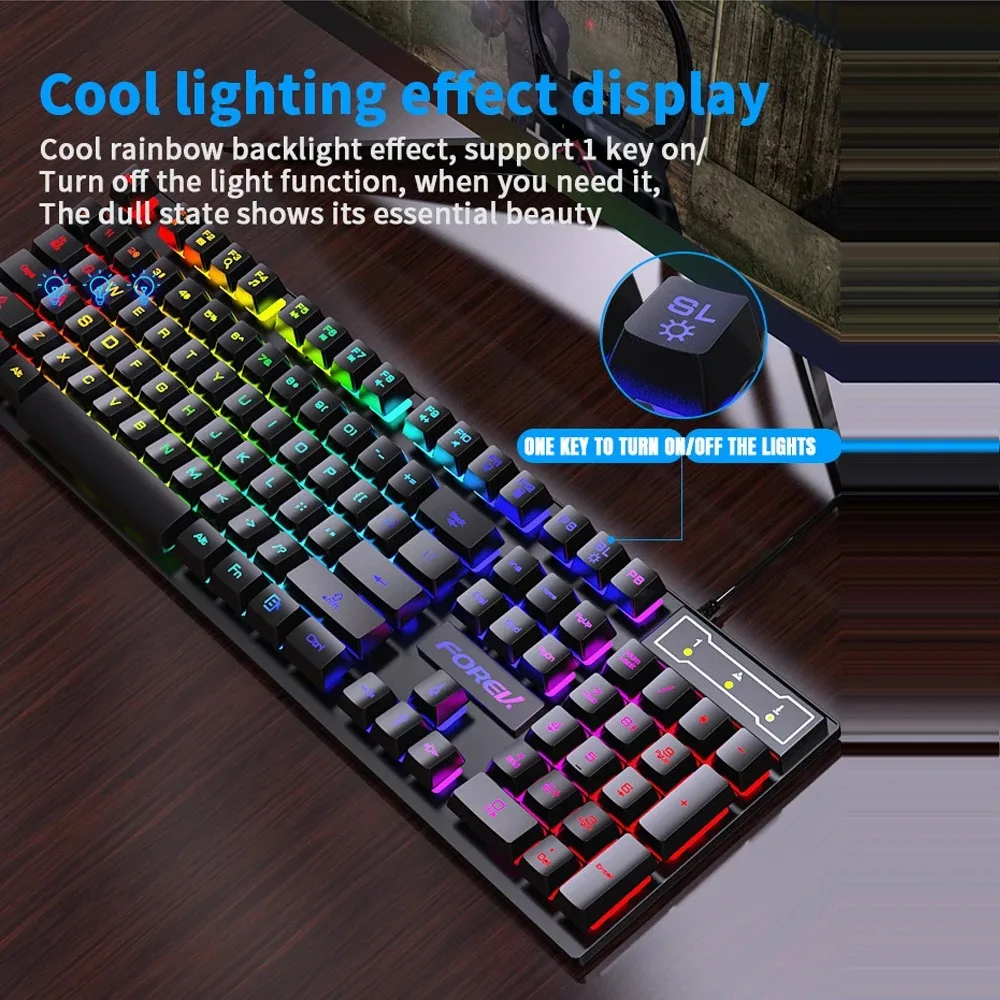 104 Key Backlit Mechanical Key - Keyboard Mouse Bundle Gaming recension och pris