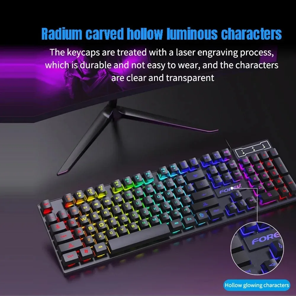 104 Key Backlit Mechanical Key - Keyboard Mouse Bundle Gaming recension och pris