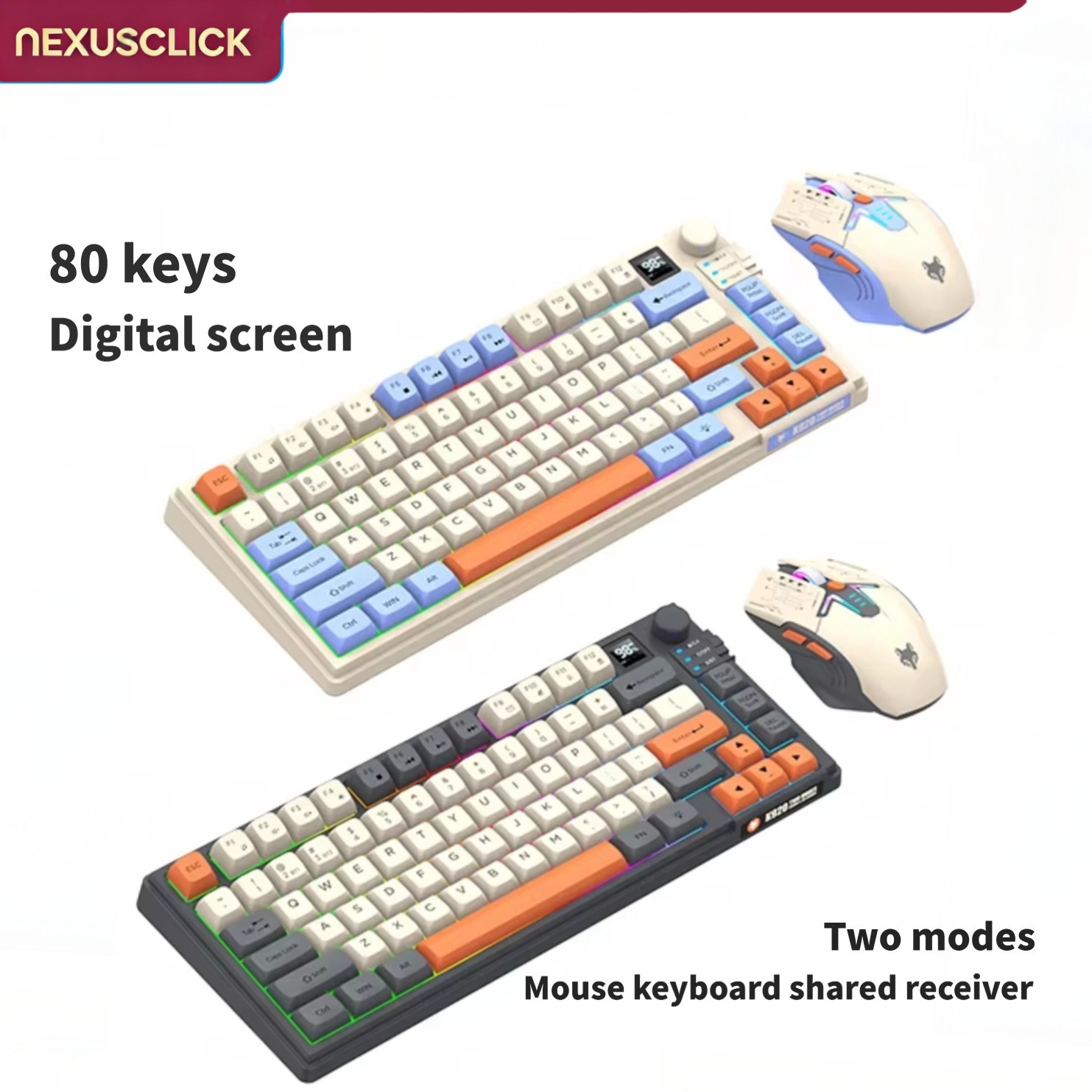 NexusClick Dual Mode Keyboard  - Gaming Keyboard And Mouse Combo Wireless recension och pris