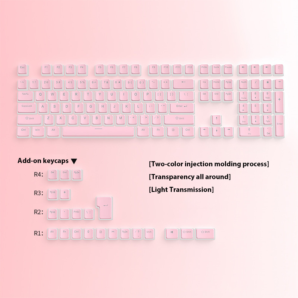 129 Keys Pudding Keycaps PBT D - Gaming Keyboard No Rgb recension och pris