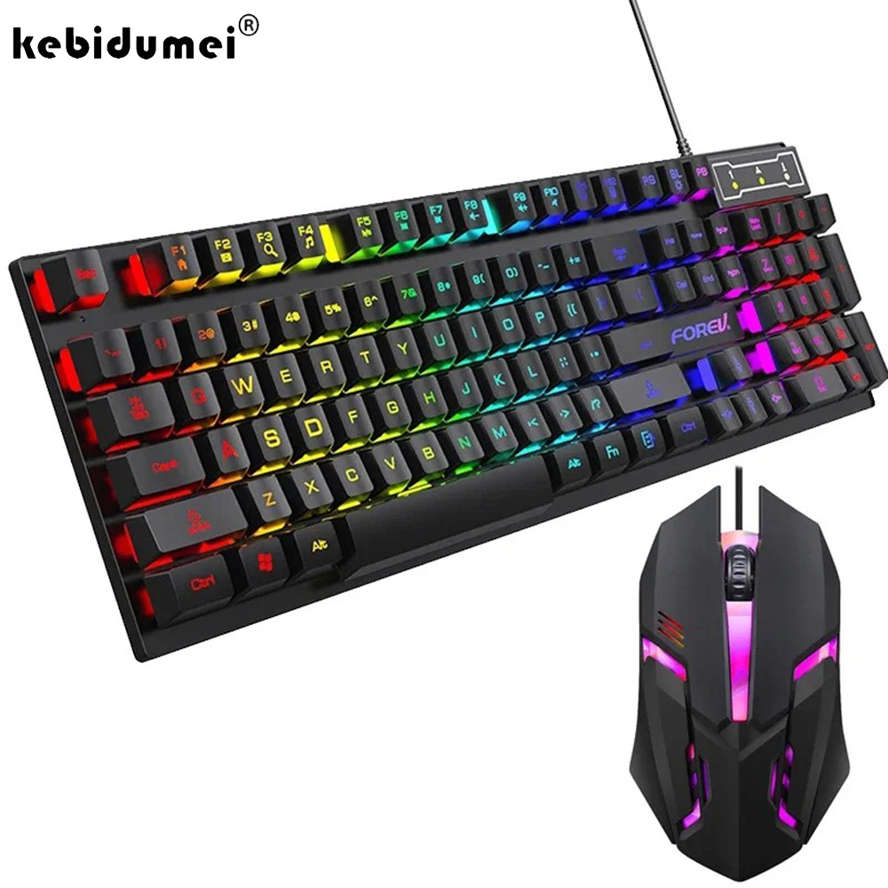Kebidumei 104 key Backlit Mech - Keyboard Mouse Bundle Gaming recension och pris