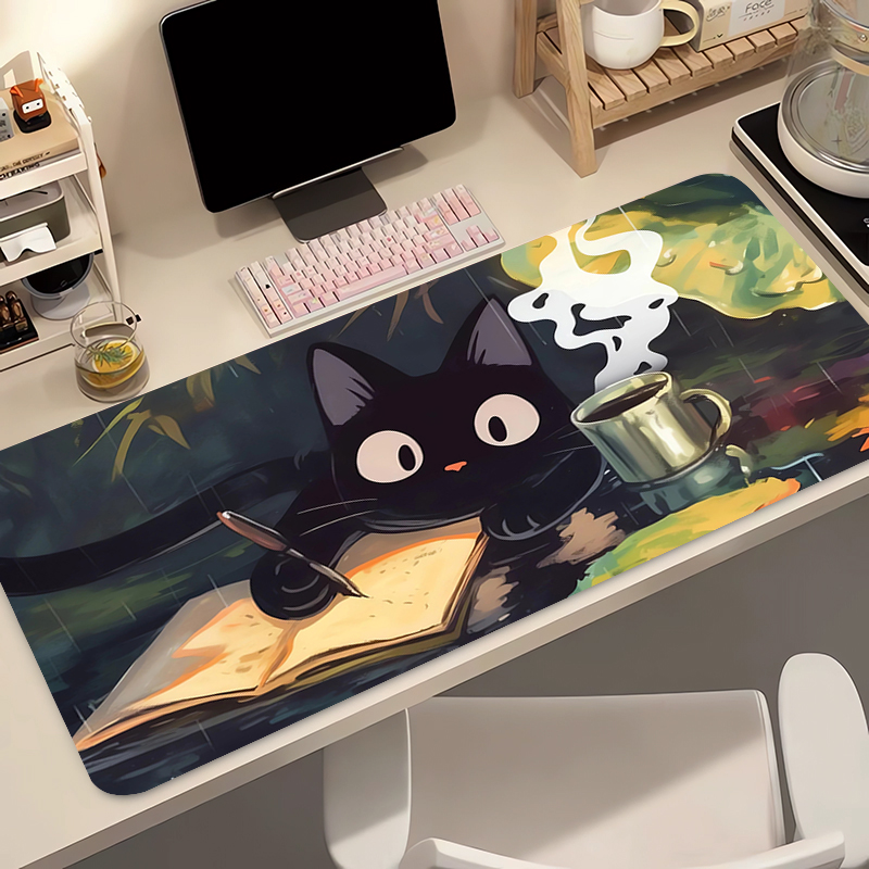 Kawaii Black Cat Silicone Soft - Gaming Keyboard And Mouse Pad recension och pris