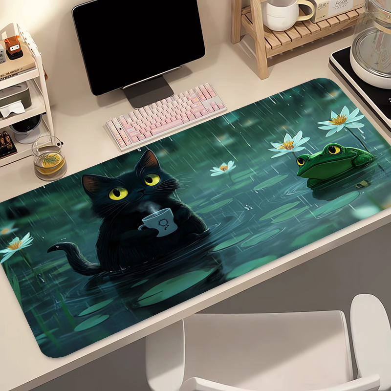 Kawaii Black Cat Silicone Soft - Gaming Keyboard And Mouse Pad recension och pris