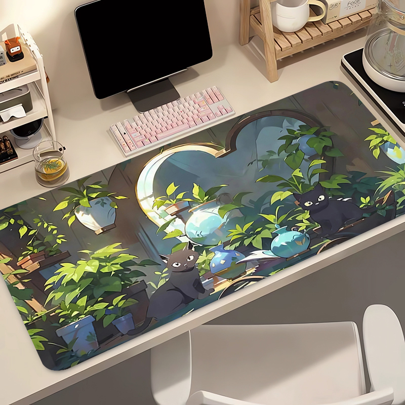 Kawaii Black Cat Silicone Soft - Gaming Keyboard And Mouse Pad recension och pris