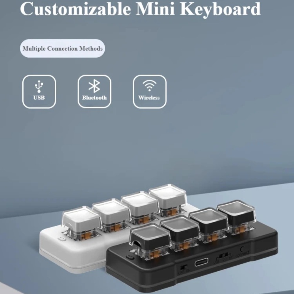 MK424Pro 4-Key Wireles Mini Ke - Gaming Keyboard Mini Mechanical recension och pris