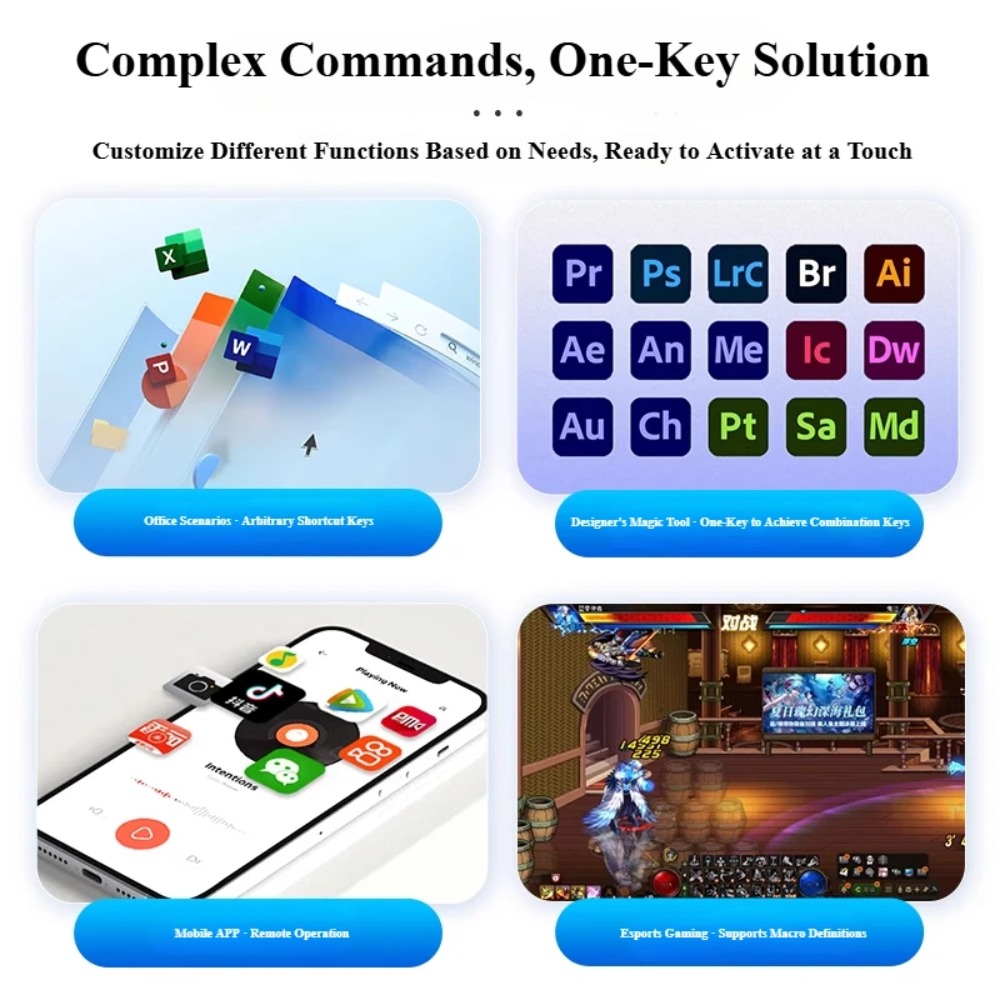 MK424Pro 4-Key Wireles Mini Ke - Gaming Keyboard Mini Mechanical recension och pris