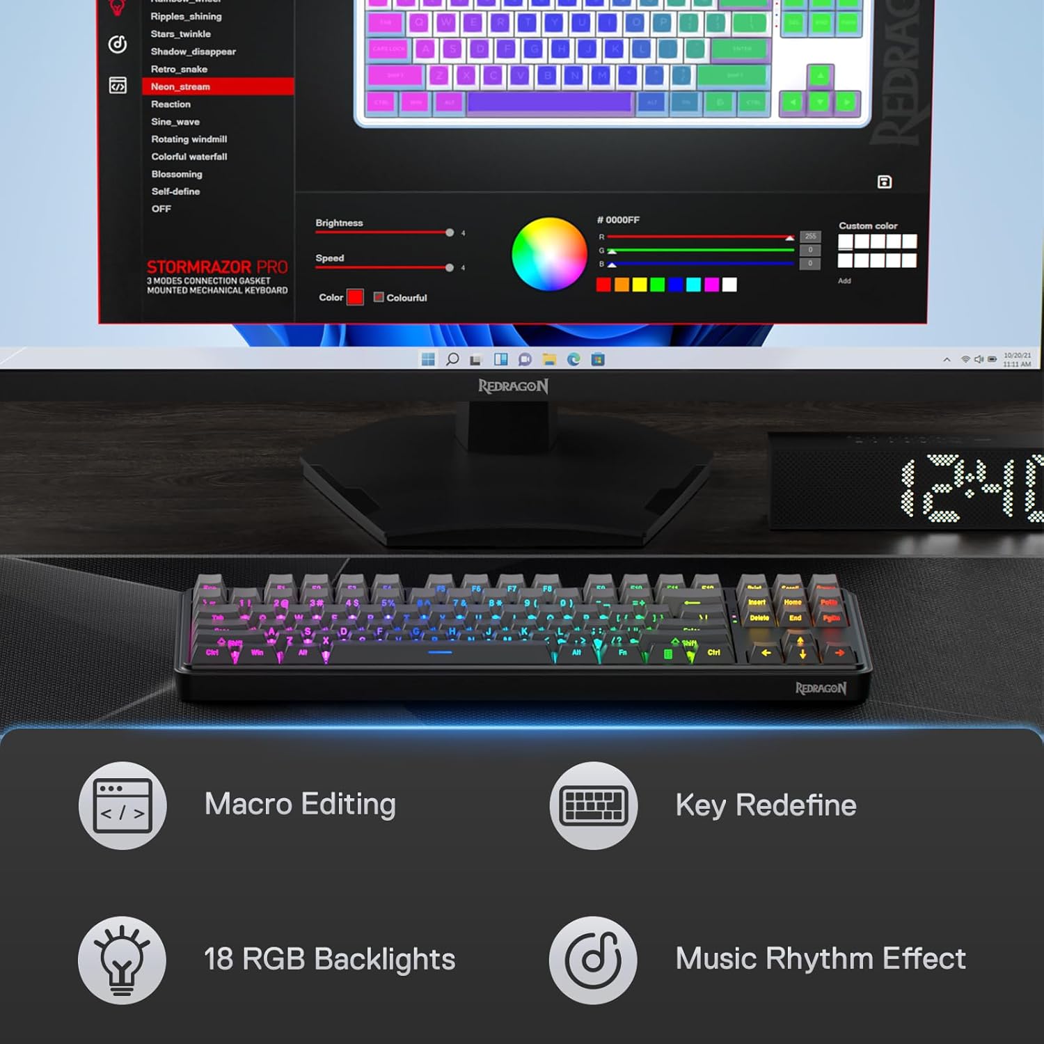 Redragon K707 PRO GB 80% Gaske - Gaming Keyboard No Noise recension och pris