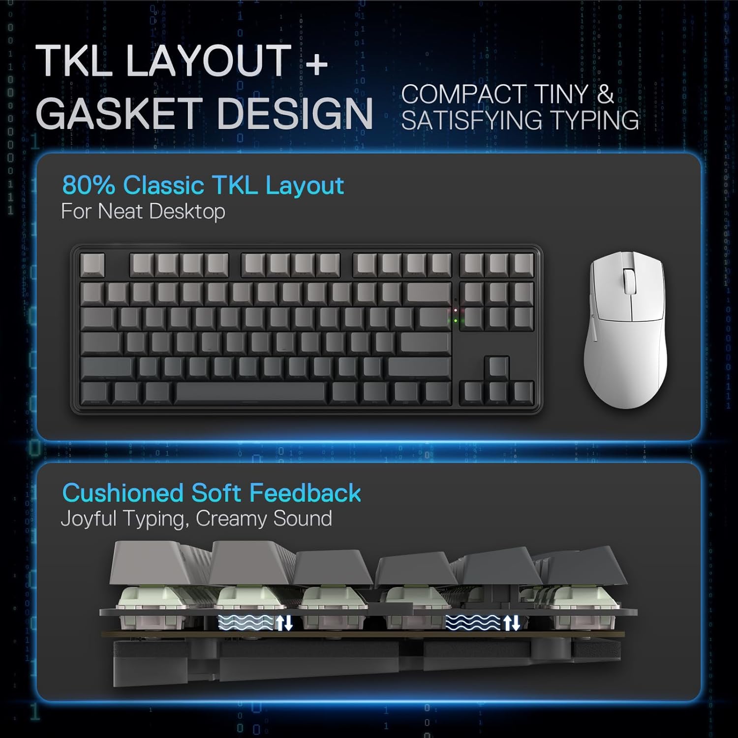 Redragon K707 PRO GB 80% Gaske - Gaming Keyboard No Noise recension och pris