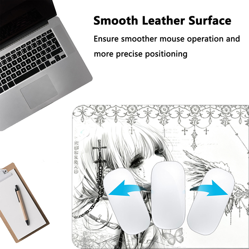 Leather Mousepad Black White A - Gaming Keyboard And Mouse Pad recension och pris