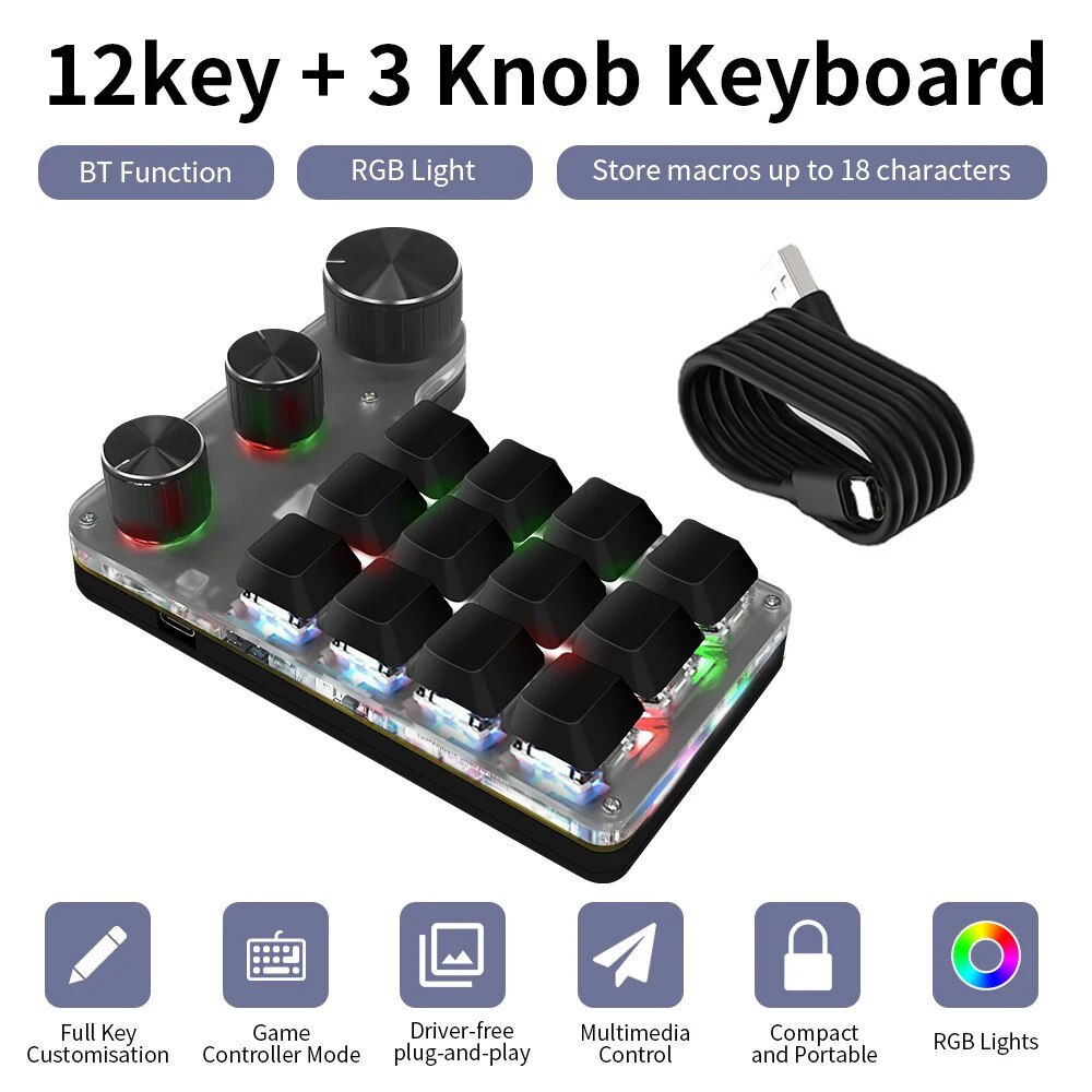 Bluetooth Programming Macro Cu - Gaming Keyboard Mini Mechanical recension och pris