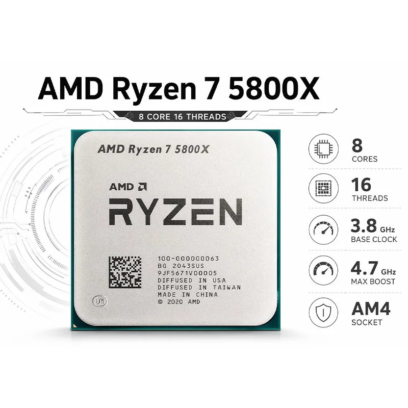 AMD Ryzen 7 5800X Unlocked Ove - Amd Cpu Ryzen 7 recension och pris